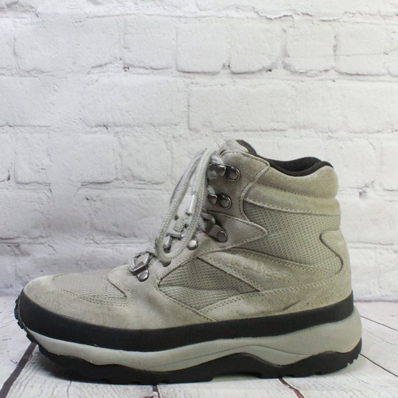 L.L. Bean Shoes - LL BEAN Gray Mesh Leather Mid Lace Up Waterproof Hiking Boots Size 9